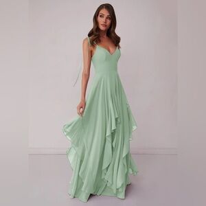 Azazie Barbie Edition Maxi Dress (Color Agave)